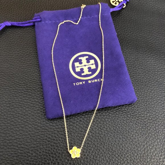 Tory Burch Kira Enamel Flower Pendant Necklace_ Women_s Designer